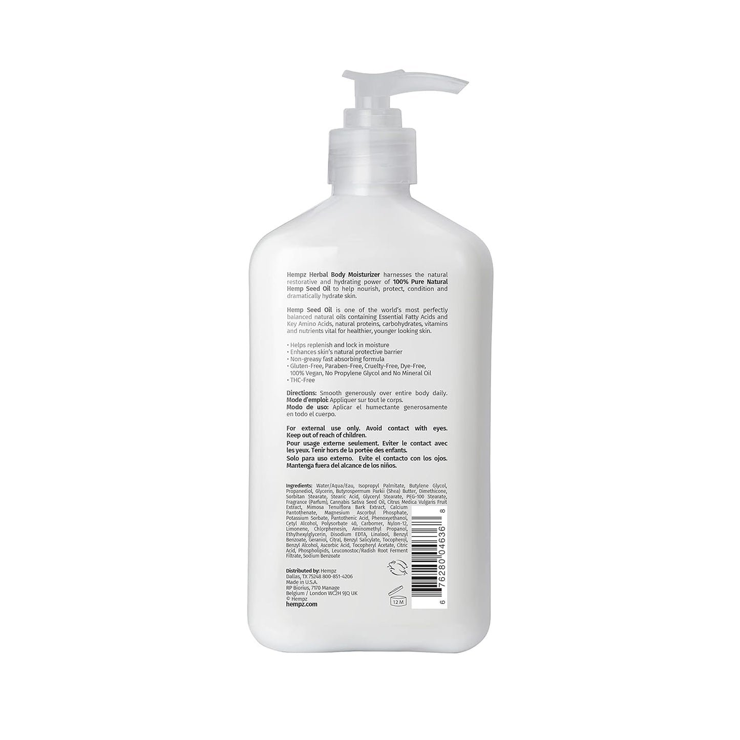 Hempz Fresh Fusions Pink Citron & Mimosa Flower Energizing Herbal Body Moisturizer - 17oz