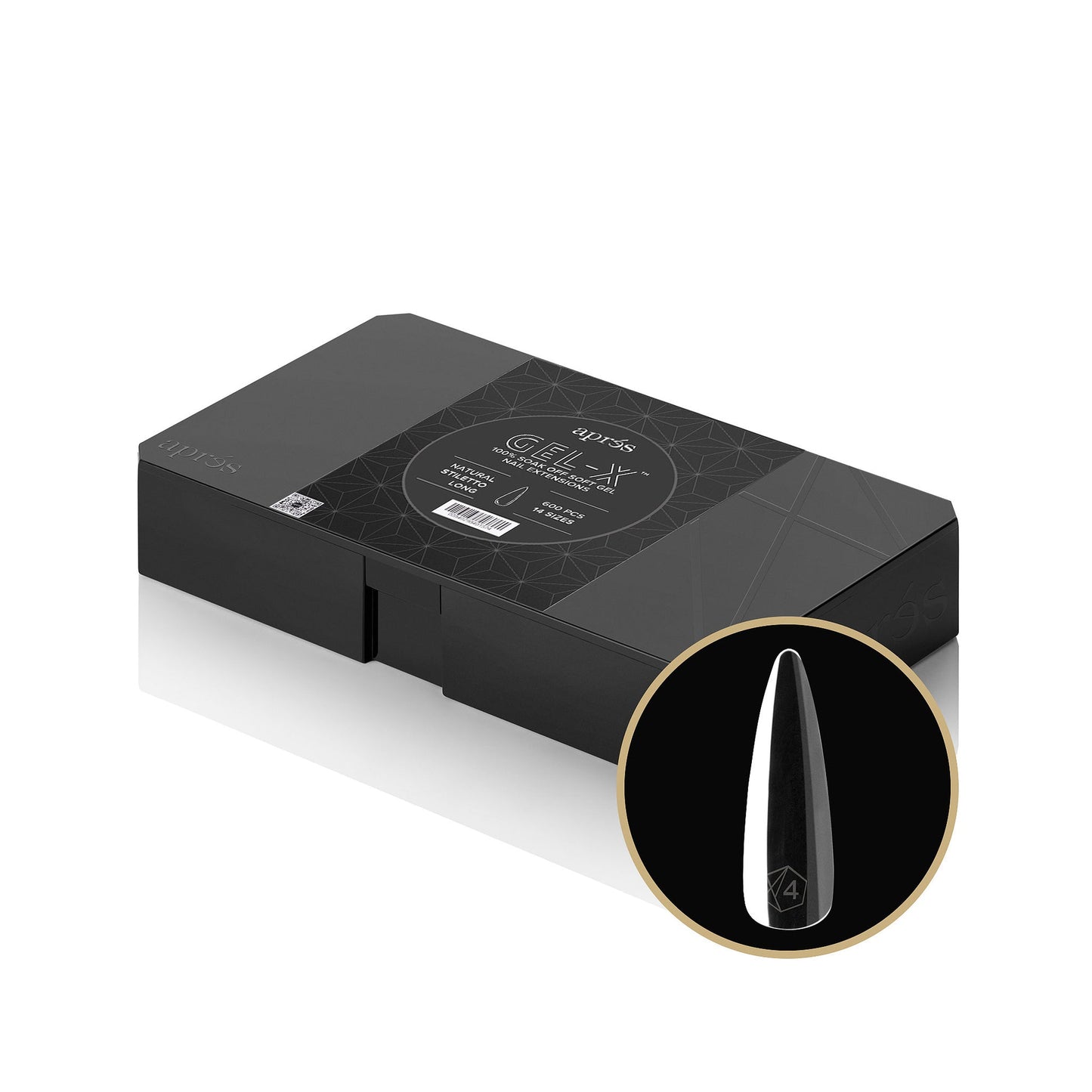 apres GEL-X Natural Stiletto SHORT 14 kích cỡ Hộp Mẹo - Pro 600 cái