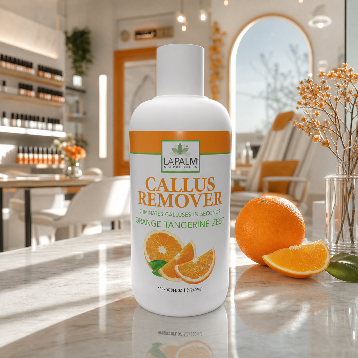 La Palm Callus Remover - Orange Tangerine Zest - 8 oz – manufacturer bottle detail