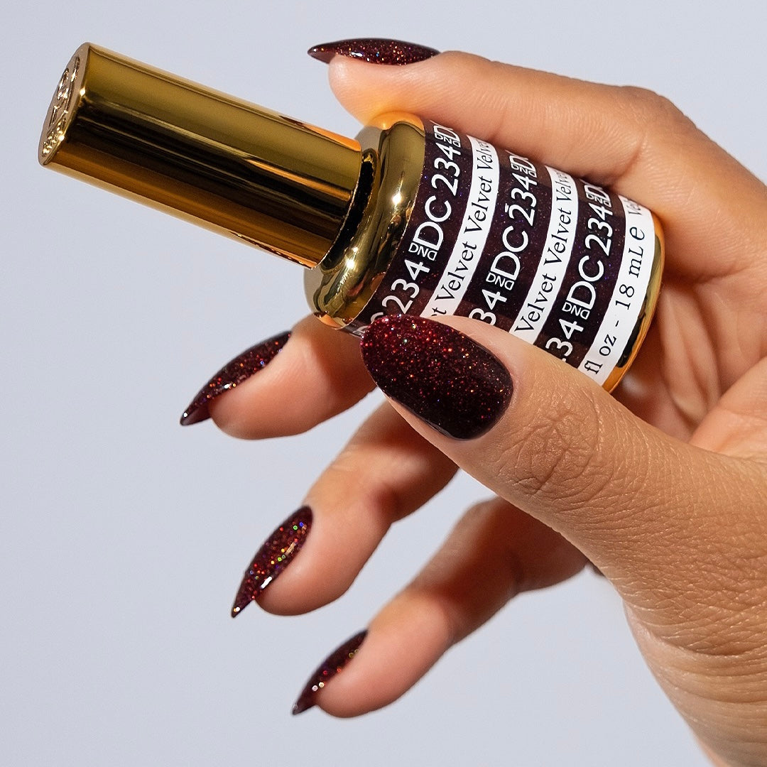 DND DC Platinum - Gel ngâm trong hiệu ứng kim tuyến lấp lánh - #217 Hồng đậm