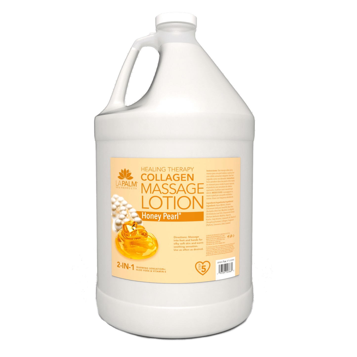 La Palm Healing Therapy Massage Lotion Honey Pearl - Refill size 1 gallon