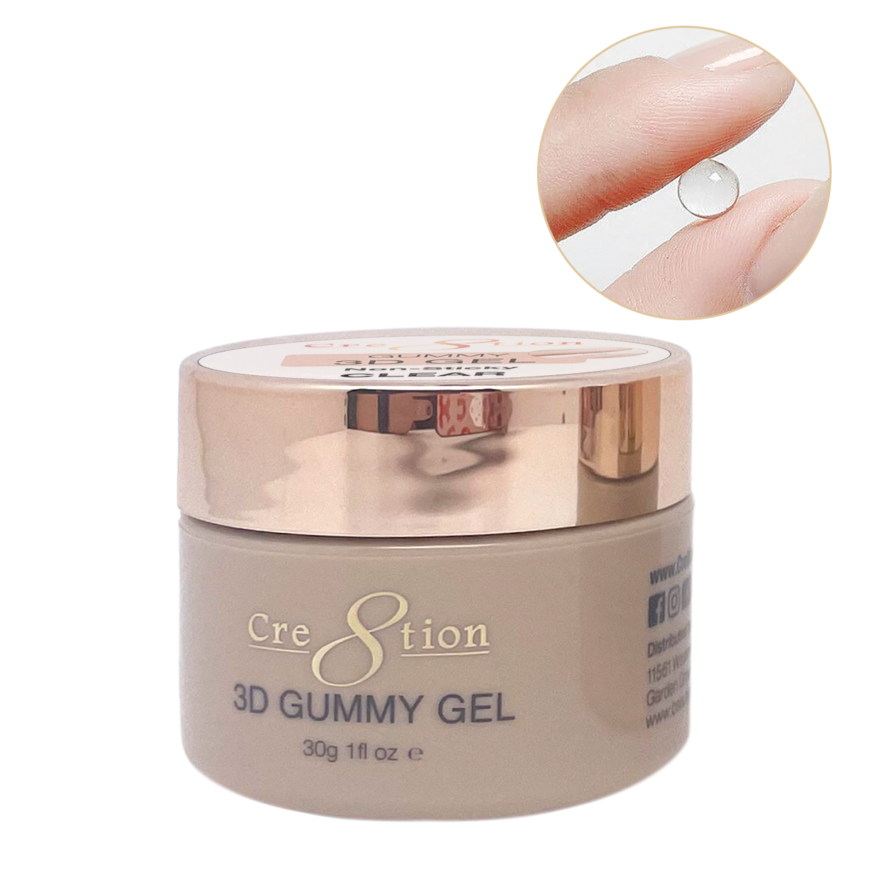 Cre8tion Gummy 3D Gel in Jar 1oz - Non-Sticky Clear