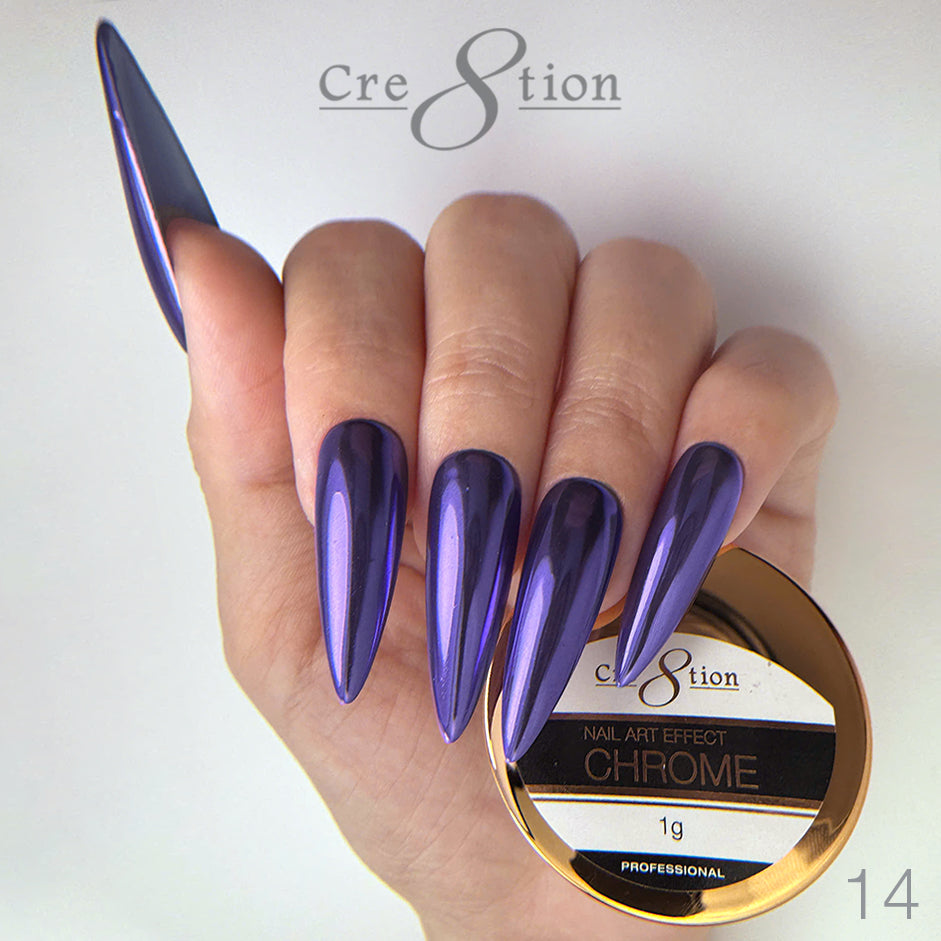 Cre8tion Chrome Nail Art Effect 1g - 14 Purple