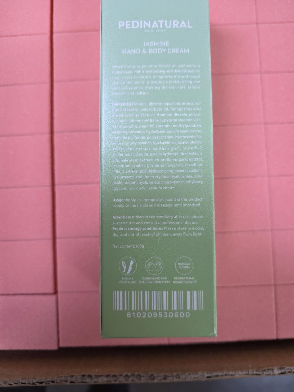 Pedinatural Jasmine Hand & Body Cream ingredients directions and UPC