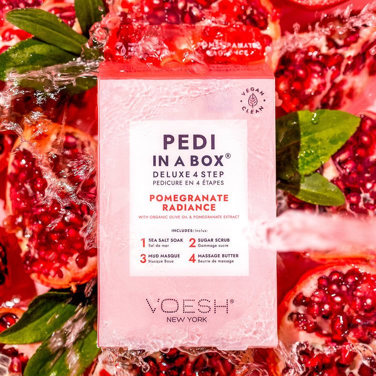 VOESH Deluxe Pedicure In A Box 4 In 1 (Case 50 packs) - Pomegranate Radiance
