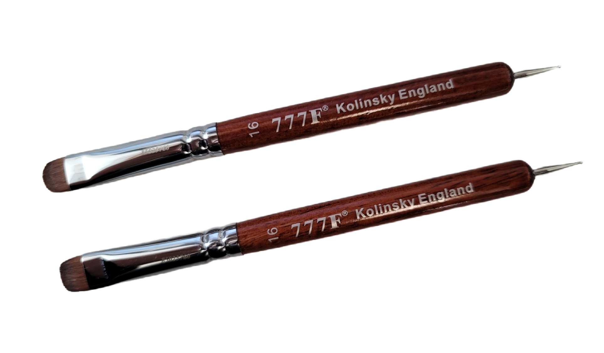 thumbnail image 2 of 777 Kolinsky Manicure & Pedicure French Brush – Red Wood Handle – Size #16 – Nail Art Brush 2 of 4