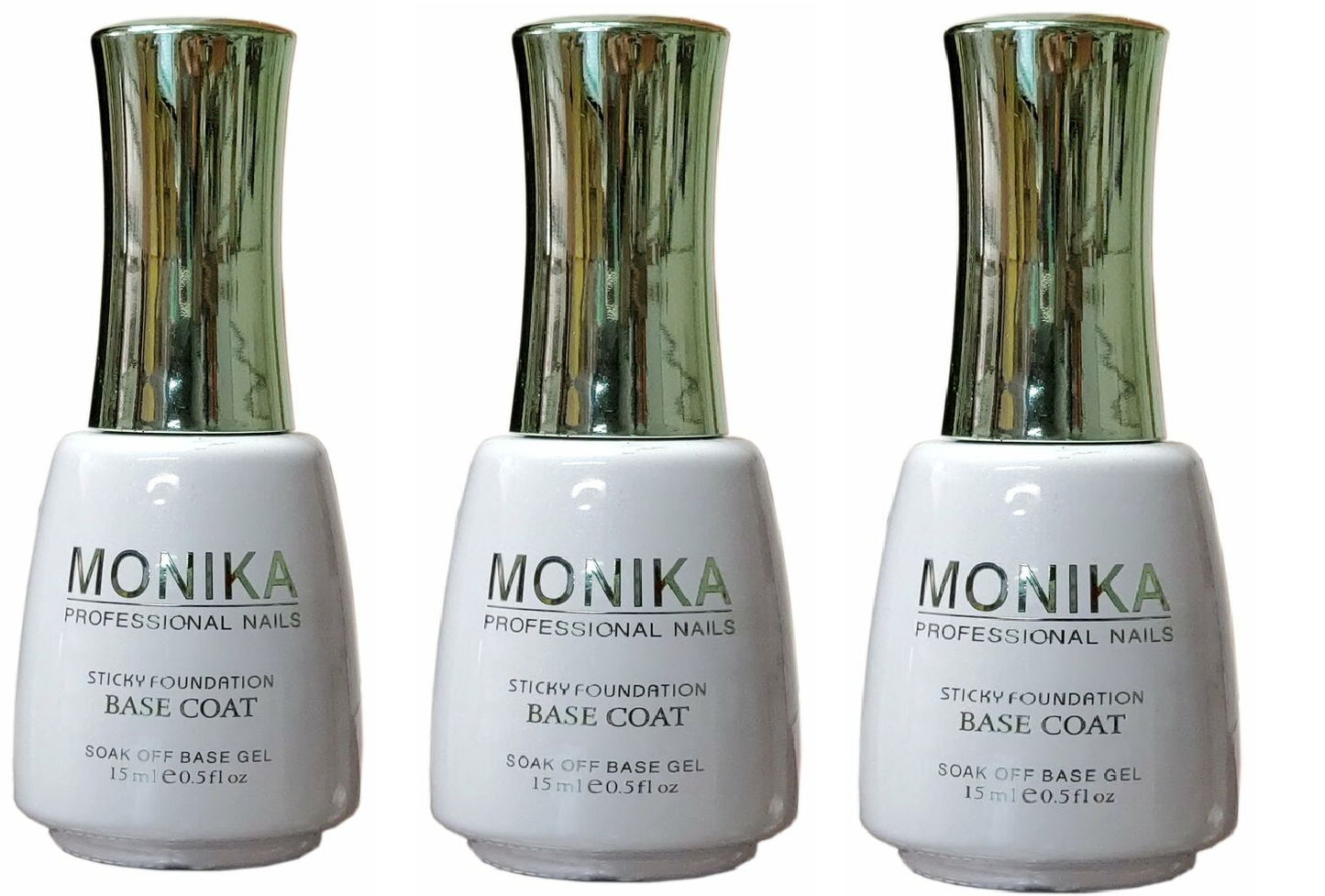 MONIKA Professional - Capa base de gel UV/LED (base) - 0.5 fl.oz/0.5 fl oz (paquete de 3)