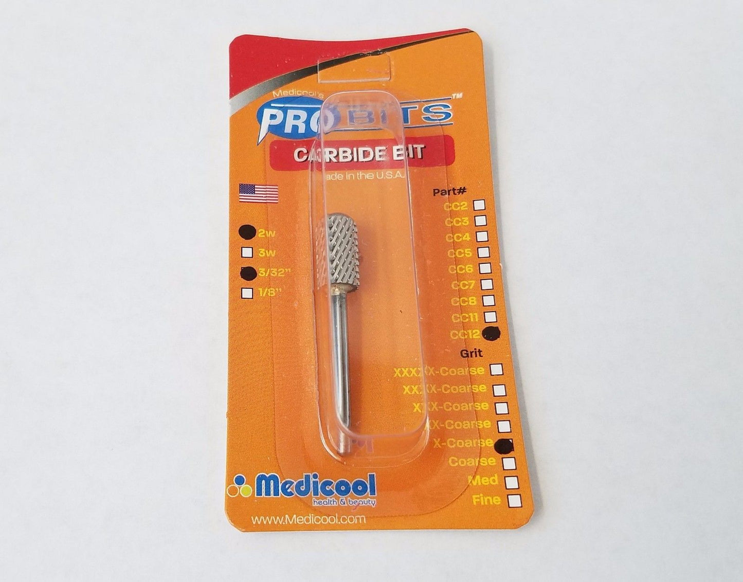 Brocas de carburo de seguridad Medicool *Grano EXTRAGRUESO* - 2 vías (CC12)