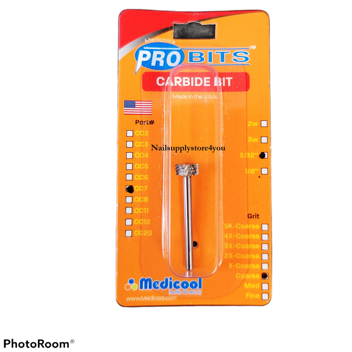 Mũi khoan cacbua chuyên nghiệp Medicool 3/32 THÔ - (CC7)