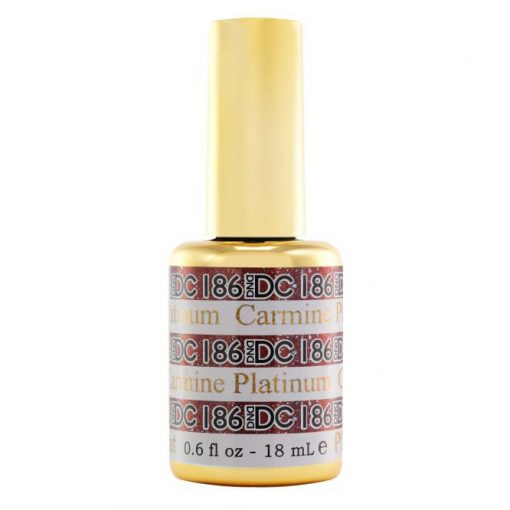 DND DC Platinum - Gel ngâm trong hiệu ứng kim tuyến lấp lánh - 186 Carmine 