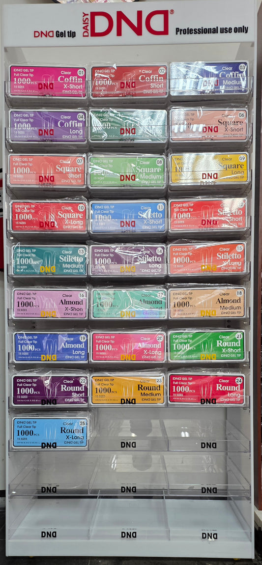DND Soft Gel Tips Full Clear Tip - 15 Sizes / 1000 Tips