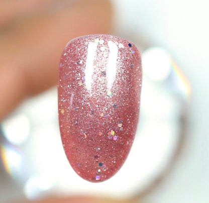 DND DC Platinum - Gel ngâm trong hiệu ứng kim tuyến lấp lánh - #217 Hồng đậm 