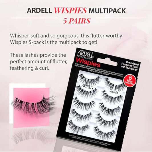 Ardell False Eyelashes Wispy Lashes, Easy Application, Natural Look, Reusable Lashes - 5 Pairs