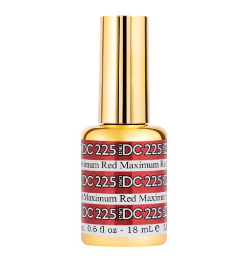 DND DC Mermaid Soak off Gel in holographic glitter - #225 Maximum Red