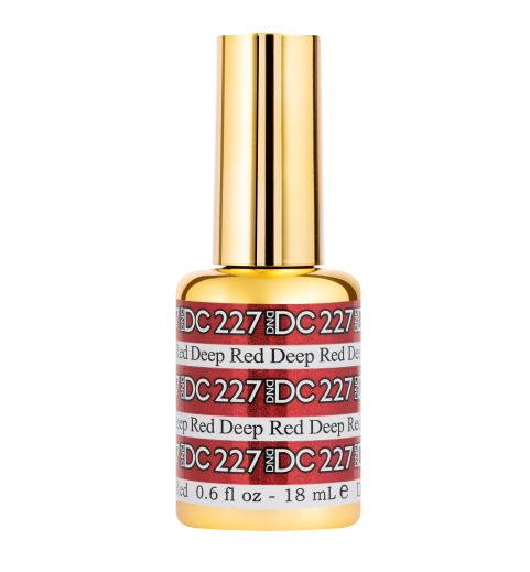 DND DC Mermaid Soak off Gel in holographic glitter - #227 Deep Red