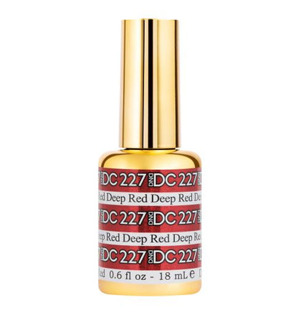 DND DC Mermaid Soak off Gel in holographic glitter - #227 Deep Red