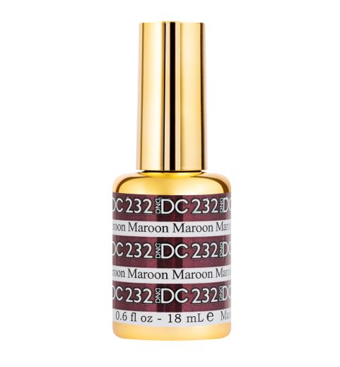 DND DC Mermaid Soak off Gel in holographic glitter - #232 Maroon