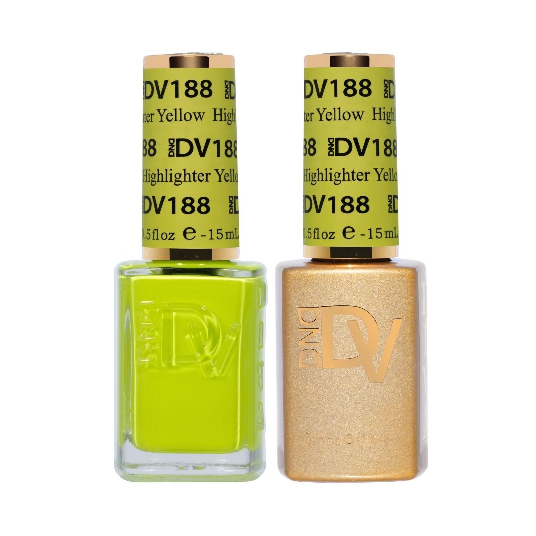 DND Diva Gel & Nail Polish - Highlighter Yellow #188
