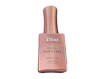 DIVA Professional Nail Soak Off Gel Top Coat 15ml (HEMA Free)