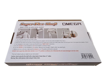 OMEGA - Máy khoan móng chuyên nghiệp Nail Super Flex Shaft Snap Lock chuôi 3/32" 