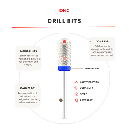 Mũi khoan cacbua 5 trong 1 của Medicool dành cho móng tay 3/32 (C22) - Độ nhám MỊN 