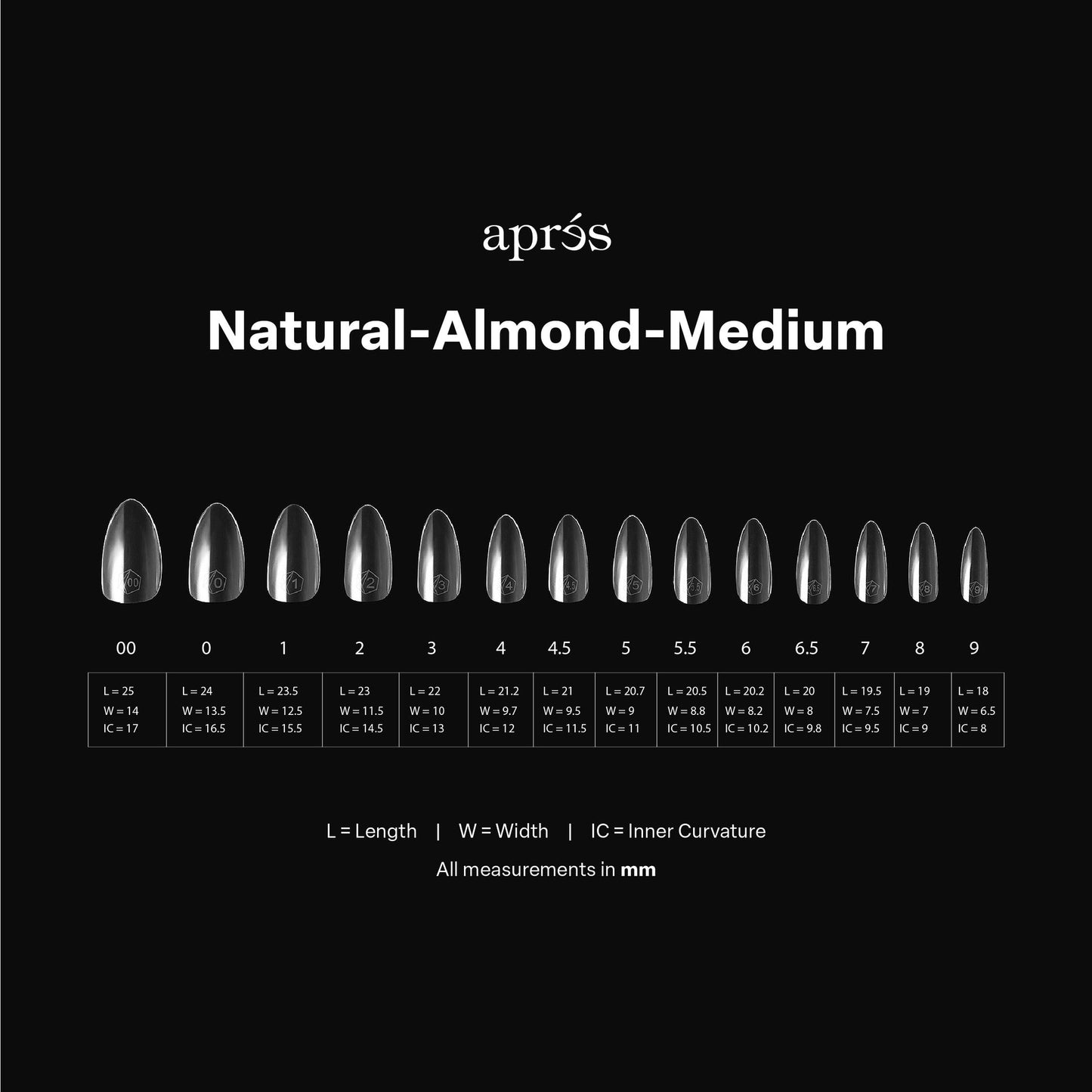 apres GEL-X Natural Almond MEDIUM 14 sizes Hộp Mẹo - Pro 600 cái