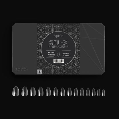 Apres Gel-X Natural Tips Box 14 Sizes - Pro 600pcs - Almond | Short