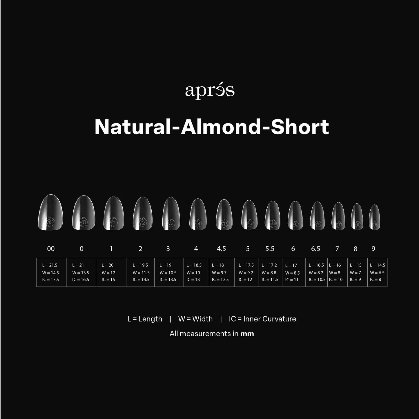 Apres Gel-X Natural Tips Box 14 Sizes - Pro 600pcs - Almond | Short