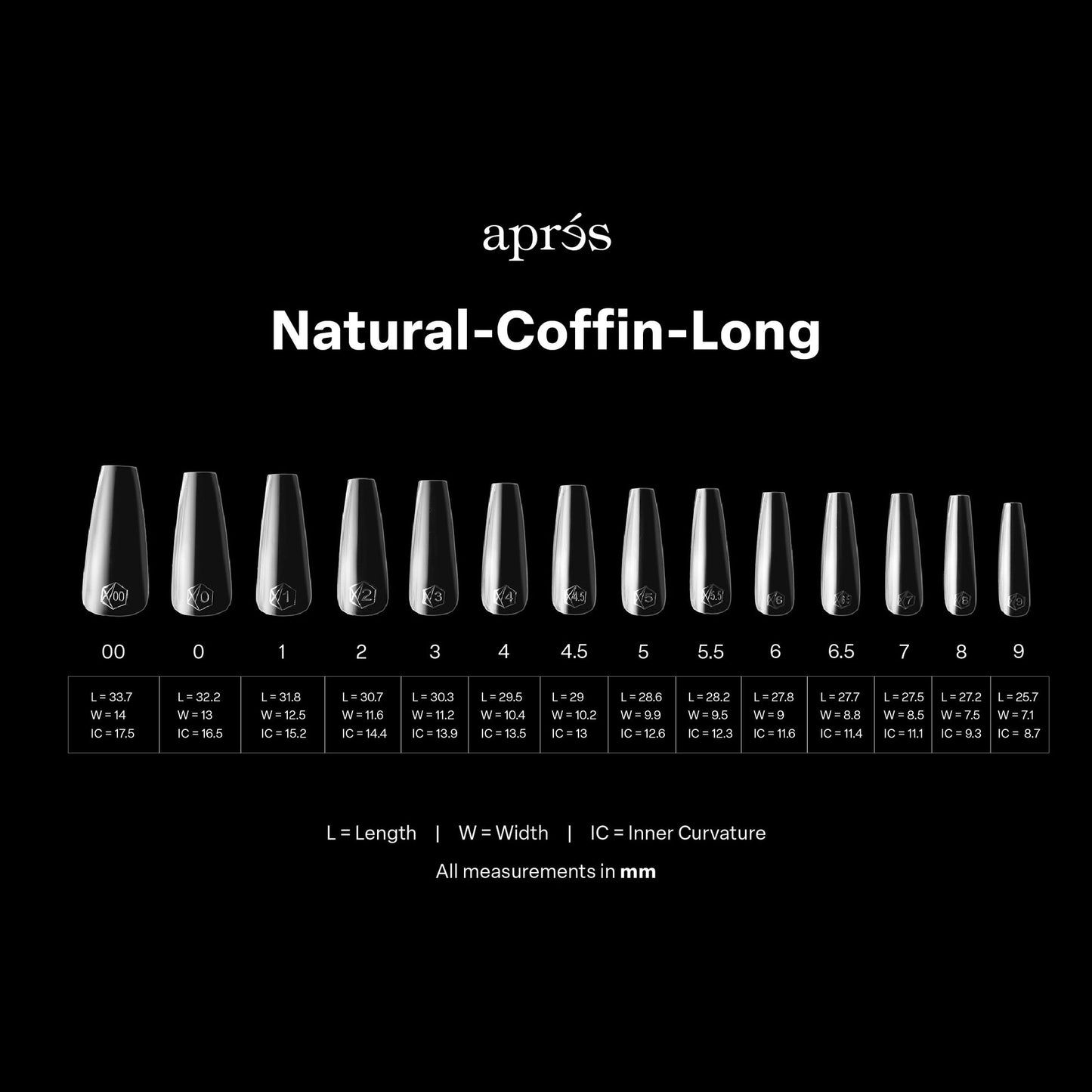 apres GEL-X Natural COFFIN LONG 14 kích cỡ Hộp Mẹo - Pro 600 cái