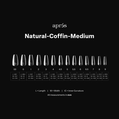 apres GEL-X Natural Coffin MEDIUM 14 kích cỡ Hộp Mẹo - Pro 600 cái