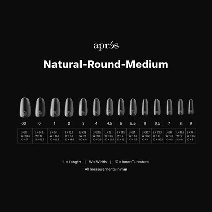 apres GEL-X Natural ROUND MEDIUM 14 kích cỡ Hộp Mẹo - Pro 600 cái