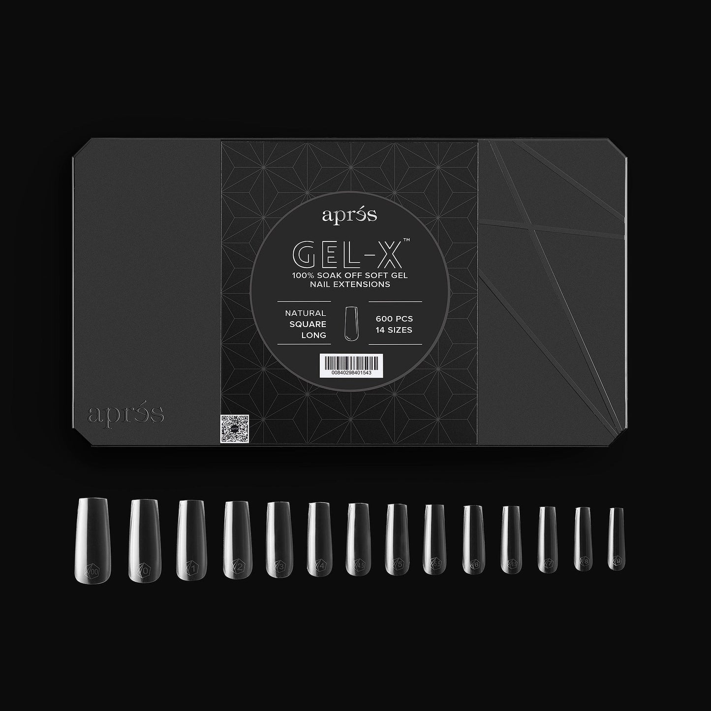 apres GEL-X Natural Square LONG 14 kích cỡ Hộp Mẹo - Pro 600 cái
