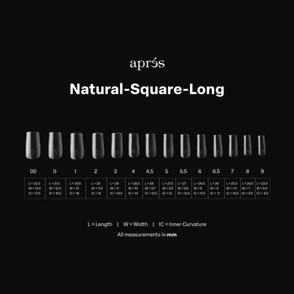 apres GEL-X Natural Square LONG 14 kích cỡ Hộp Mẹo - Pro 600 cái