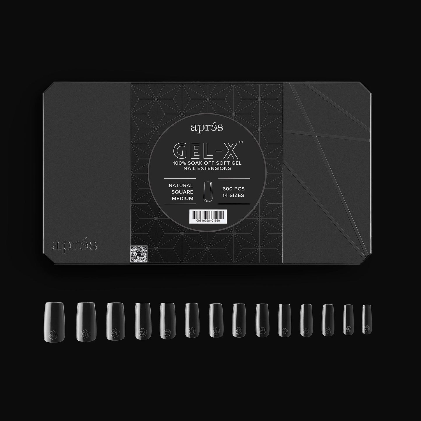 apres GEL-X Natural Square MEDIUM 14 kích cỡ Hộp Mẹo - Pro 600 cái