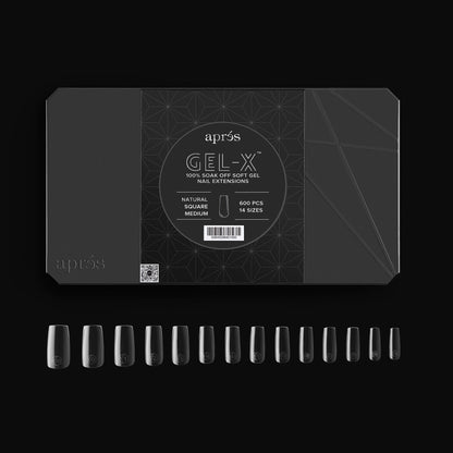 apres GEL-X Natural Square MEDIUM 14 kích cỡ Hộp Mẹo - Pro 600 cái