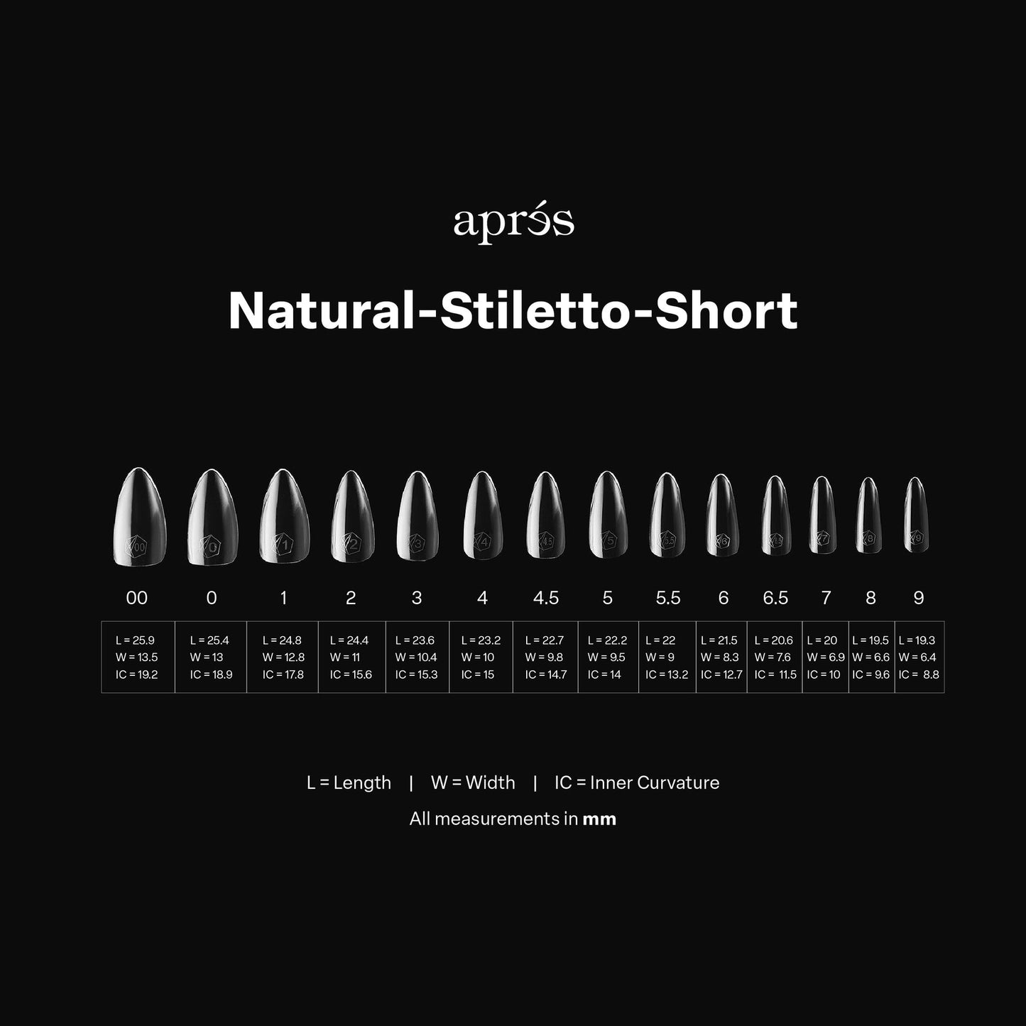 apres GEL-X Natural Stiletto SHORT 14 kích cỡ Hộp Mẹo - Pro 600 cái