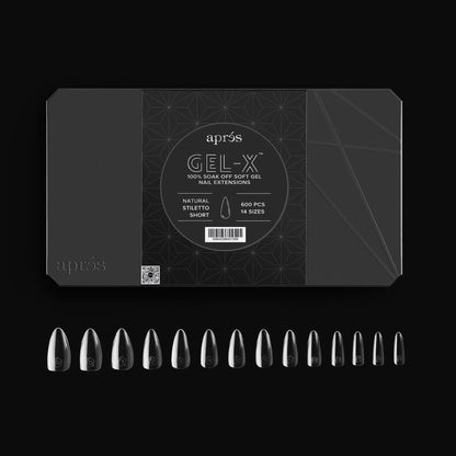 apres GEL-X Natural Stiletto SHORT 14 kích cỡ Hộp Mẹo - Pro 600 cái