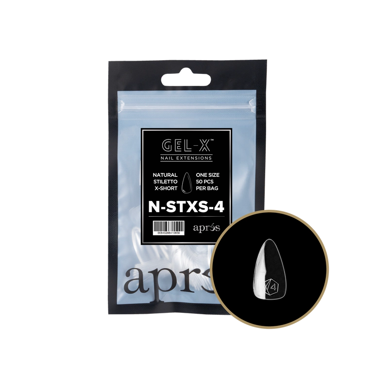 Apres Gel-X Natural Refill Bag 50pcs - Size #00 - 9 - Stiletto | Short