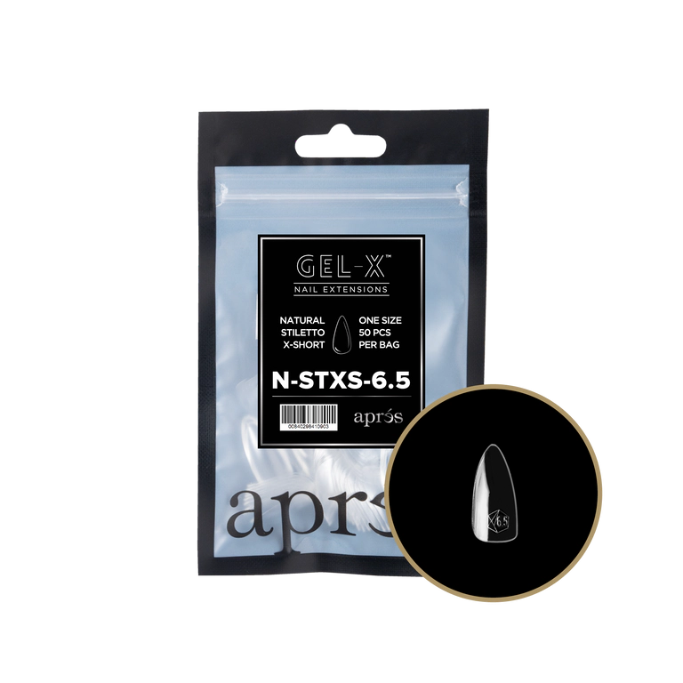 Apres Gel-X Natural Refill Bag 50pcs - Size #00 - 9 - Stiletto | Short