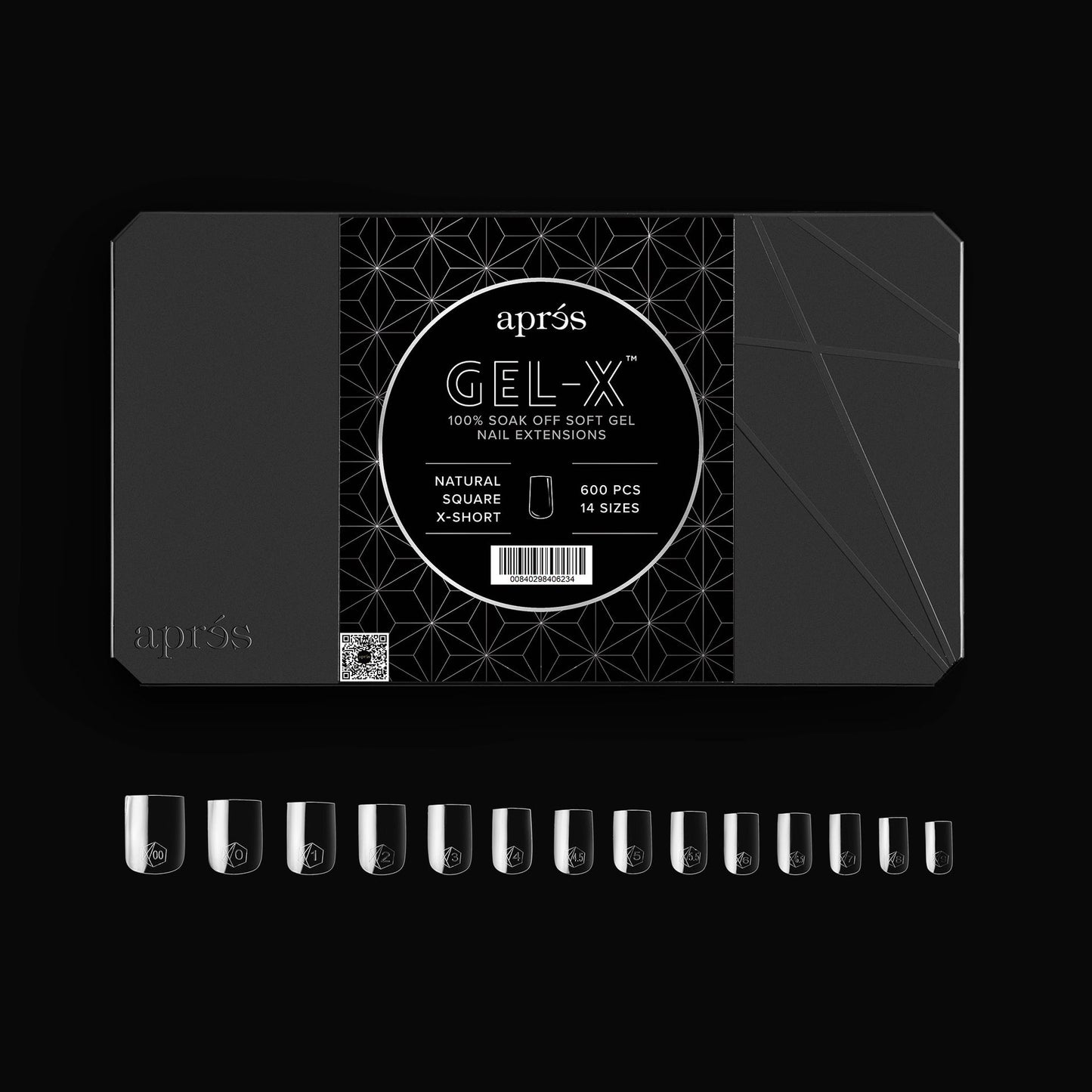 apres GEL-X Natural Square LONG 14 kích cỡ Hộp Mẹo - Pro 600 cái