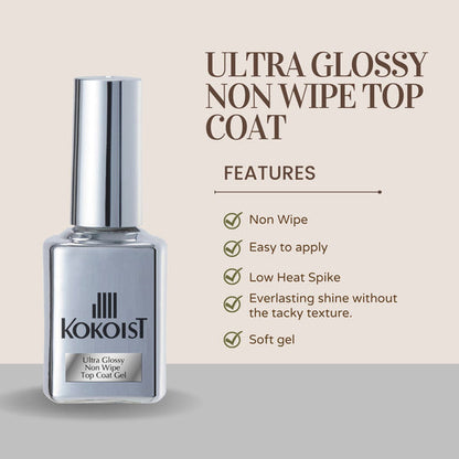 Kokoist Ultra Glossy Non - Wipe Top Coat Gel 15ml