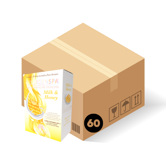 La Palm Collagen Spa Luxury Manicure & Pedicure 10 Step Kit - Milk & Honey (Case 60pcs)