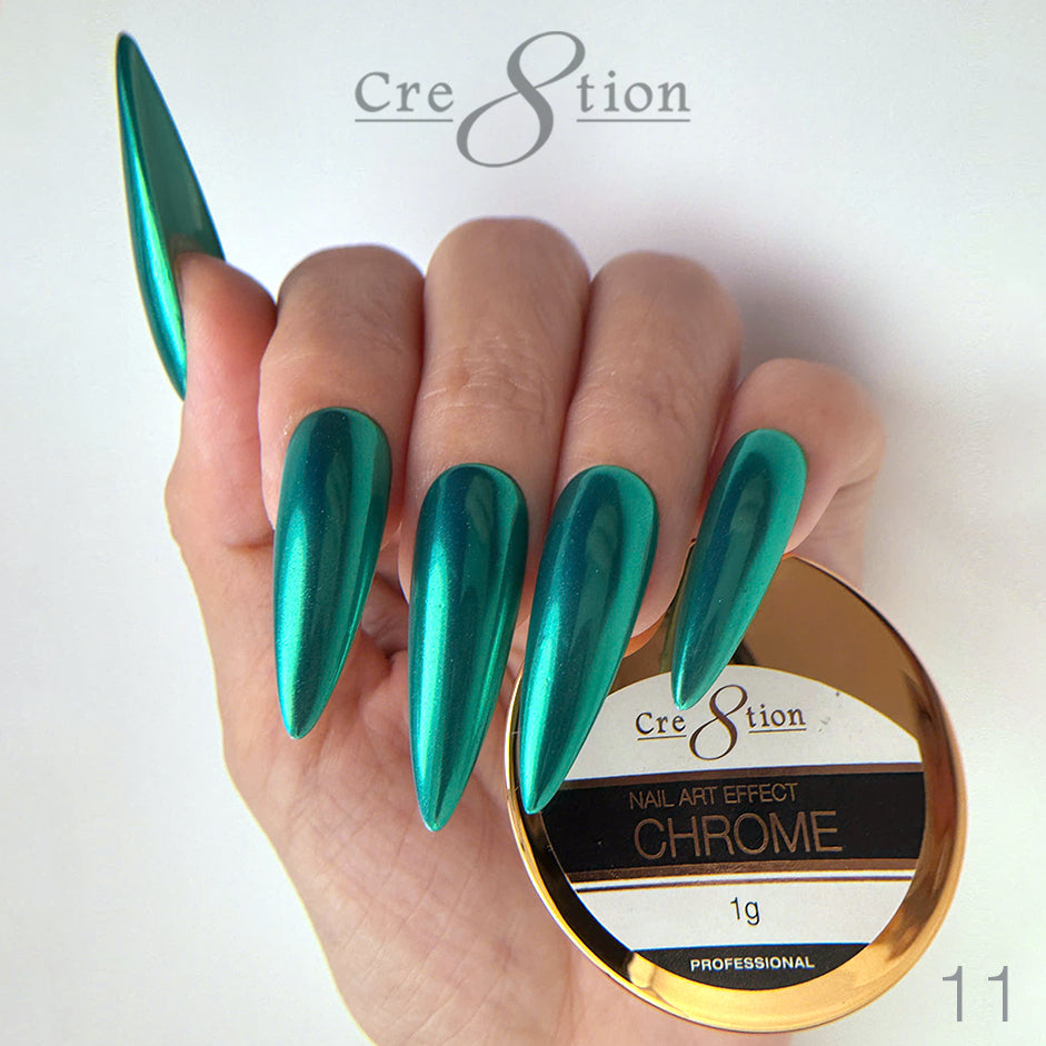 Cre8tion Chrome Nail Art Effect 1g - 11 Turquoise