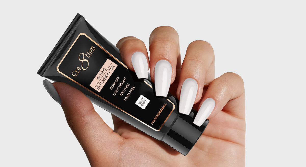 Cre8tion Poly Gel Milky White shade photo
