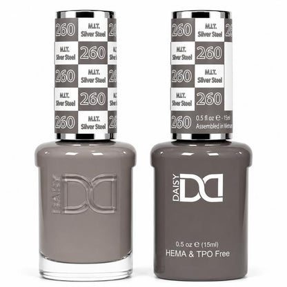 DND HEMA & TPO Free Gel Polish Duo #260 M.I.T Silver Steel
