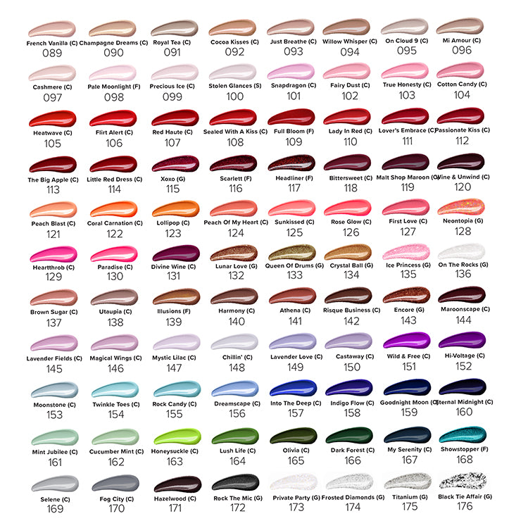 Official LeChat Perfect Match Plus color chart 089–176; chart for reference, one selected duo included