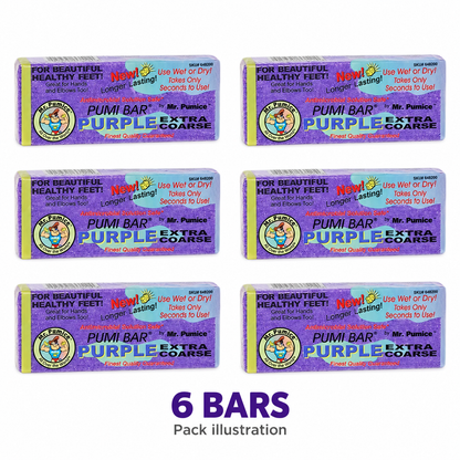Pack illustration of 6 Mr. Pumice purple coarse bars