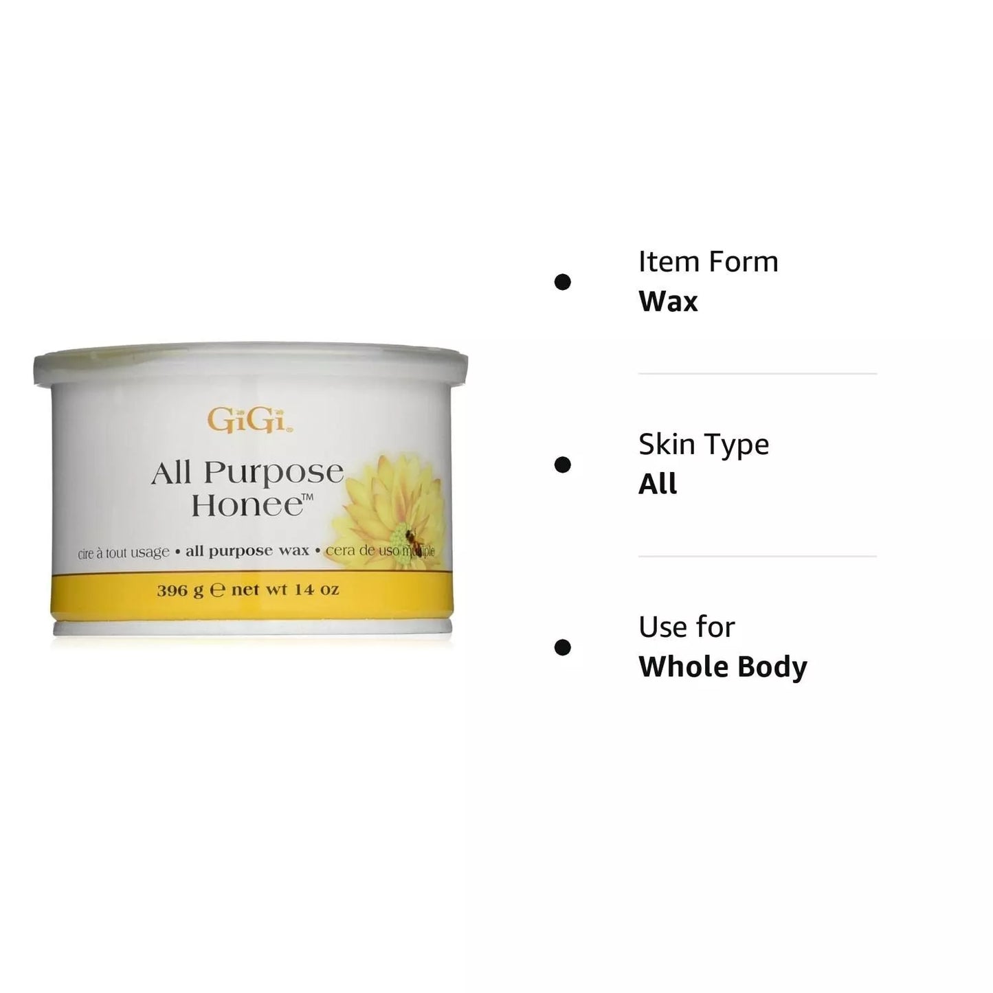 Gigi  Honee Wax All Purpose Natural Hair Remove 14oz - 3 Jars