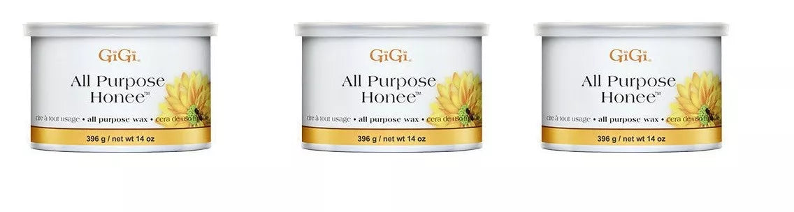 Gigi  Honee Wax All Purpose Natural Hair Remove 14oz - 3 Jars