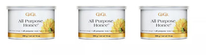Gigi  Honee Wax All Purpose Natural Hair Remove 14oz - 3 Jars